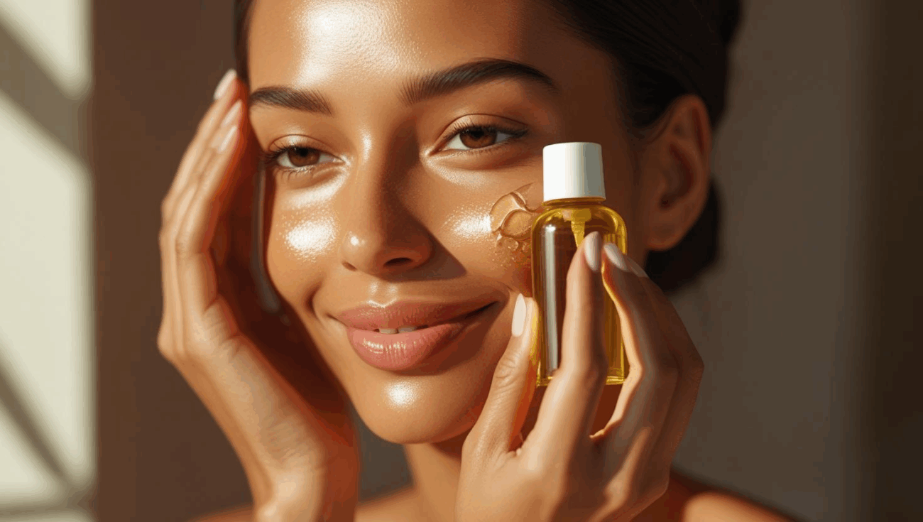 Facial massage technique for argan oil night routine